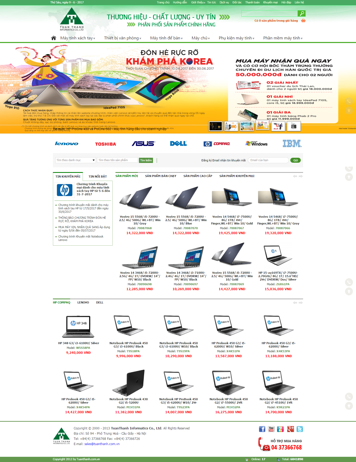 Thiết kế Web bán máy tính laptop tuanthanh.com.vn